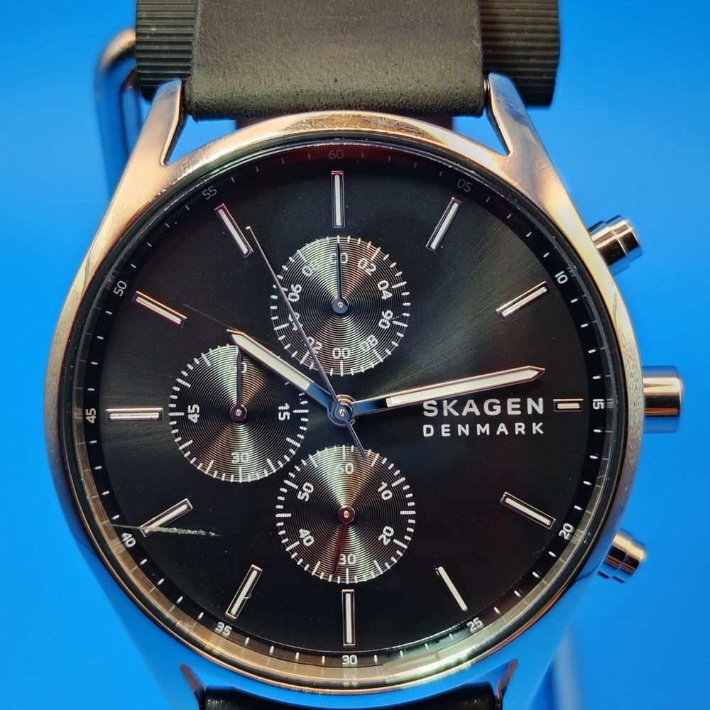 2019 Skagen Denmark Holst Chronograph 42mm Mens Quartz Watch Fully Restored